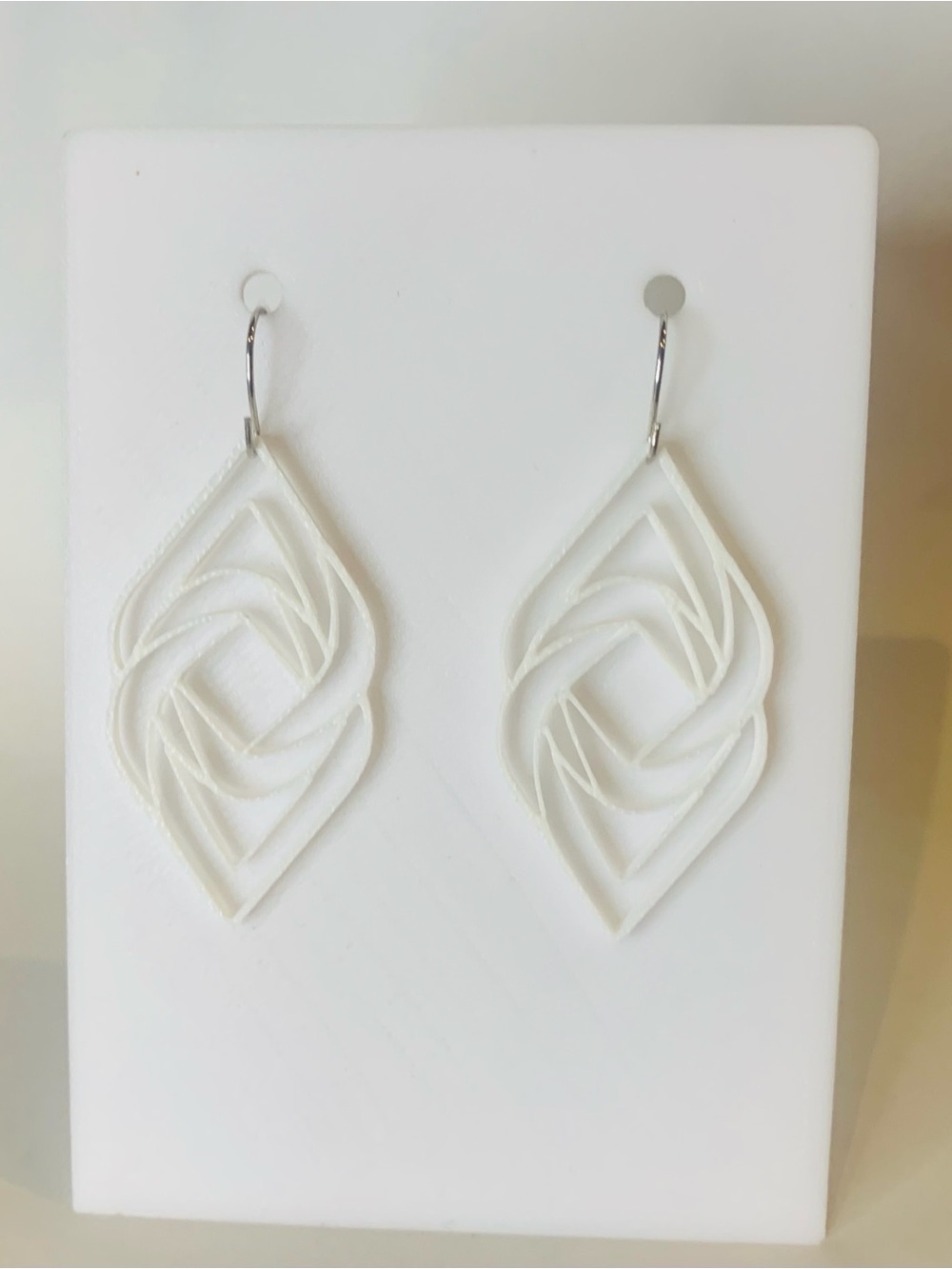 White Modern Geometric Drop Earrings - Women Jewelry